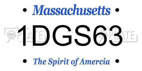 1DGS63 Massachusetts License Plate