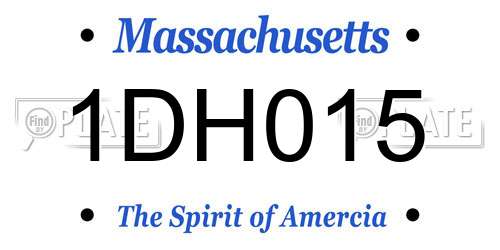 1DH015 Massachusetts License Plate