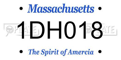 1DH018 Massachusetts License Plate