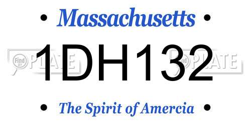 1DH132 Massachusetts License Plate