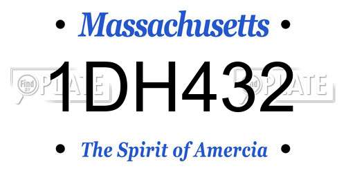 1DH432 Massachusetts License Plate