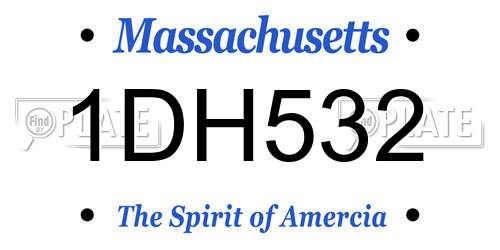 1DH532 Massachusetts License Plate