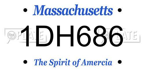 1DH686 Massachusetts License Plate