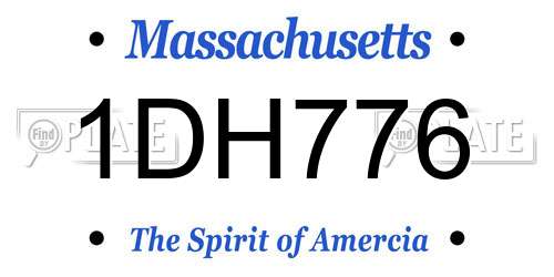 1DH776 Massachusetts License Plate