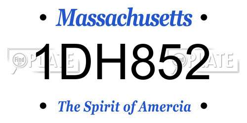 1DH852 Massachusetts License Plate