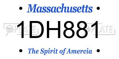 1DH881 Massachusetts License Plate