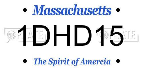 1DHD15 Massachusetts License Plate