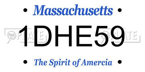 1DHE59 Massachusetts License Plate