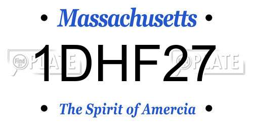 1DHF27 Massachusetts License Plate