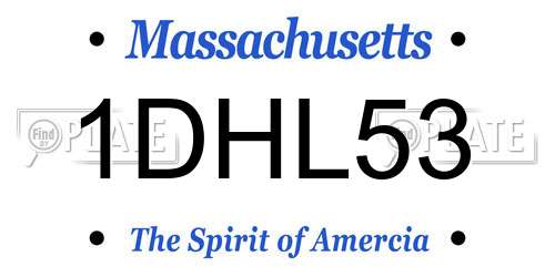 1DHL53 Massachusetts License Plate