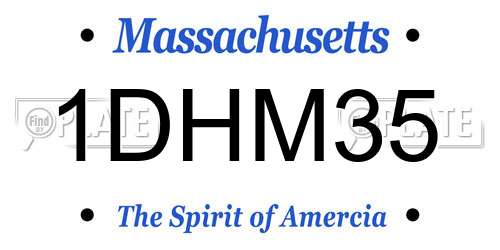 1DHM35 Massachusetts License Plate