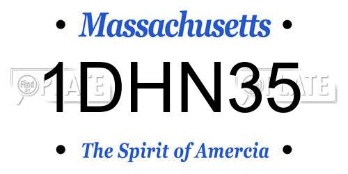 1DHN35 Massachusetts License Plate