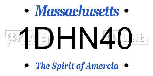 1DHN40 Massachusetts License Plate