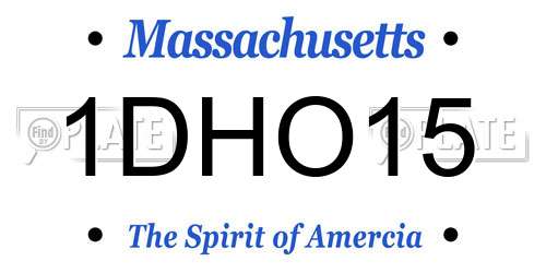1DHO15 Massachusetts License Plate