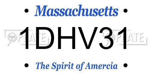 1DHV31 Massachusetts License Plate
