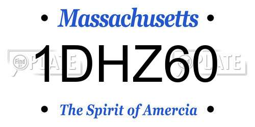 1DHZ60 Massachusetts License Plate