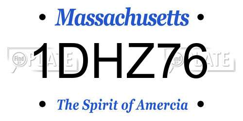 1DHZ76 Massachusetts License Plate