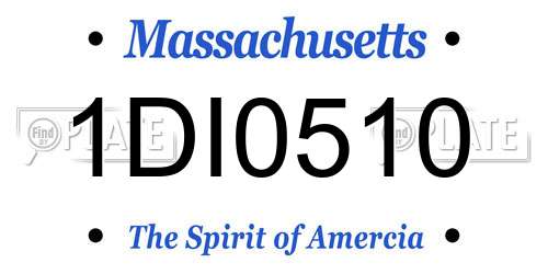1DI0510 Massachusetts License Plate