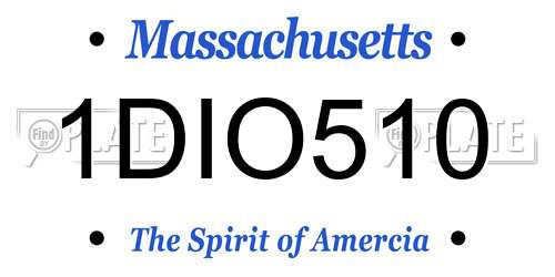 1DIO510 Massachusetts License Plate