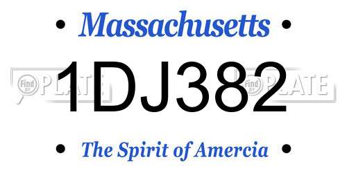 1DJ382 Massachusetts License Plate