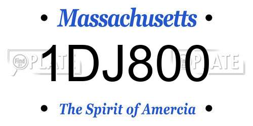 1DJ800 Massachusetts License Plate