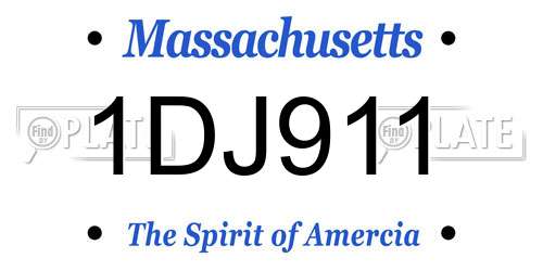 1DJ911 Massachusetts License Plate