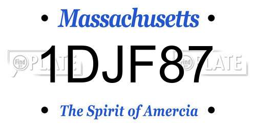 1DJF87 Massachusetts License Plate