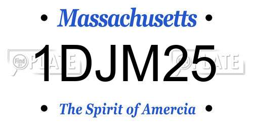 1DJM25 Massachusetts License Plate