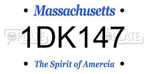 1DK147 Massachusetts License Plate