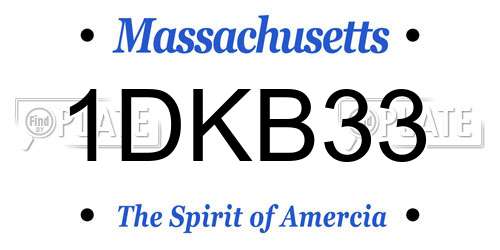 1DKB33 Massachusetts License Plate