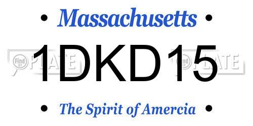 1DKD15 Massachusetts License Plate