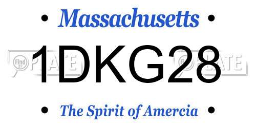 1DKG28 Massachusetts License Plate