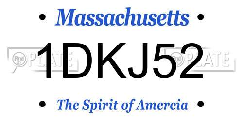 1DKJ52 Massachusetts License Plate
