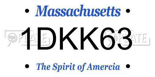 1DKK63 Massachusetts License Plate