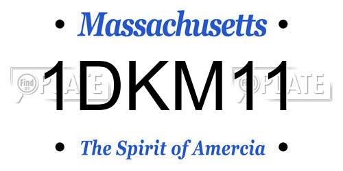 1DKM11 Massachusetts License Plate