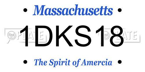 1DKS18 Massachusetts License Plate