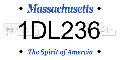 1DL236 Massachusetts License Plate