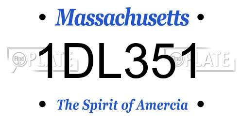 1DL351 Massachusetts License Plate