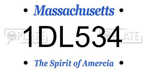 1DL534 Massachusetts License Plate