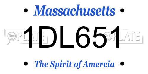 1DL651 Massachusetts License Plate
