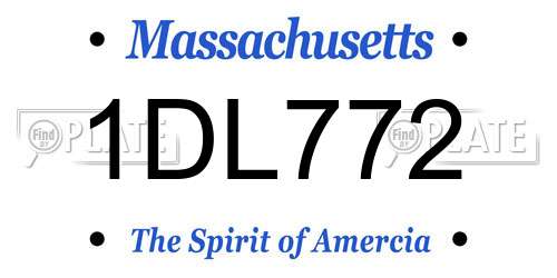 1DL772 Massachusetts License Plate