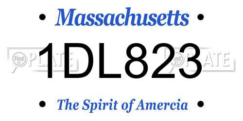 1DL823 Massachusetts License Plate
