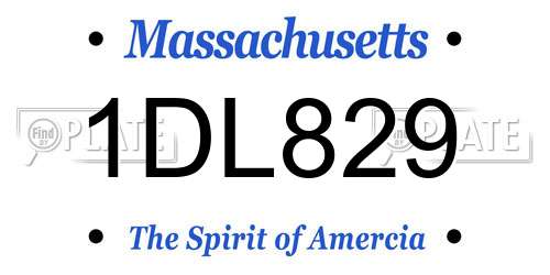 1DL829 Massachusetts License Plate
