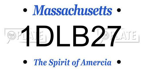 1DLB27 Massachusetts License Plate