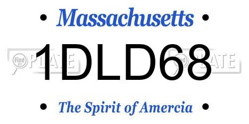 1DLD68 Massachusetts License Plate