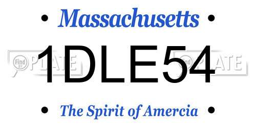 1DLE54 Massachusetts License Plate