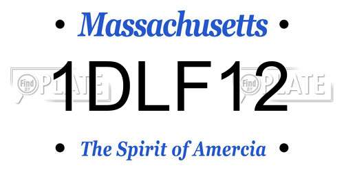 1DLF12 Massachusetts License Plate