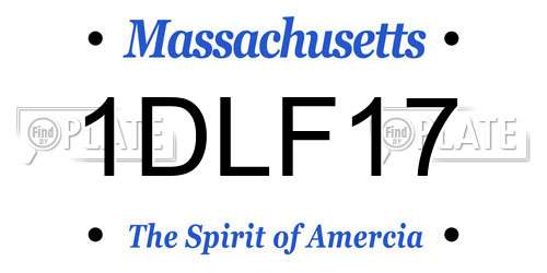 1DLF17 Massachusetts License Plate