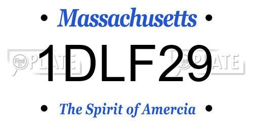 1DLF29 Massachusetts License Plate