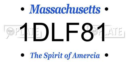 1DLF81 Massachusetts License Plate